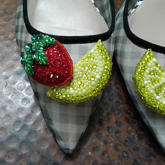 Betsey Johnson Sz. 10 Laney Fruit Slingback Mesh Pumps - Picture 8 of 16